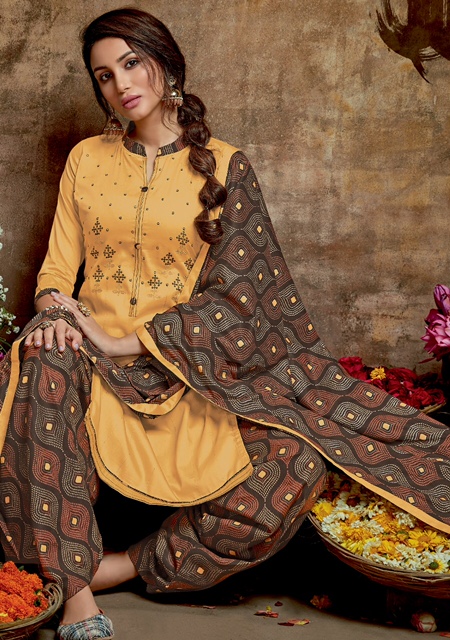 Vastu Kiara Patiyala Regular Wear Wholesale Cotton Dress Material Catalog

